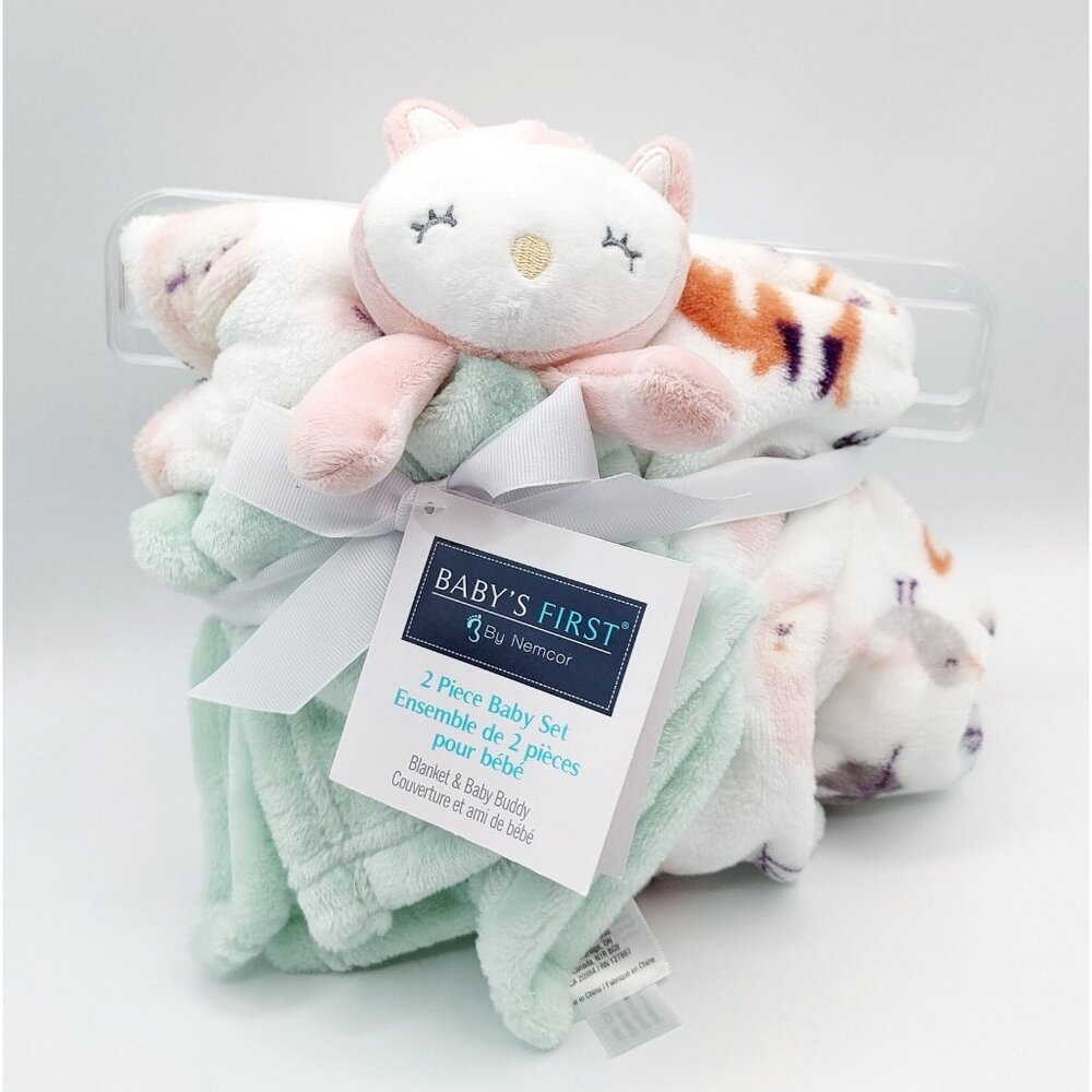 Baby's First by Nemcor Fox 2 piece Baby Set blanket & Baby Buddy